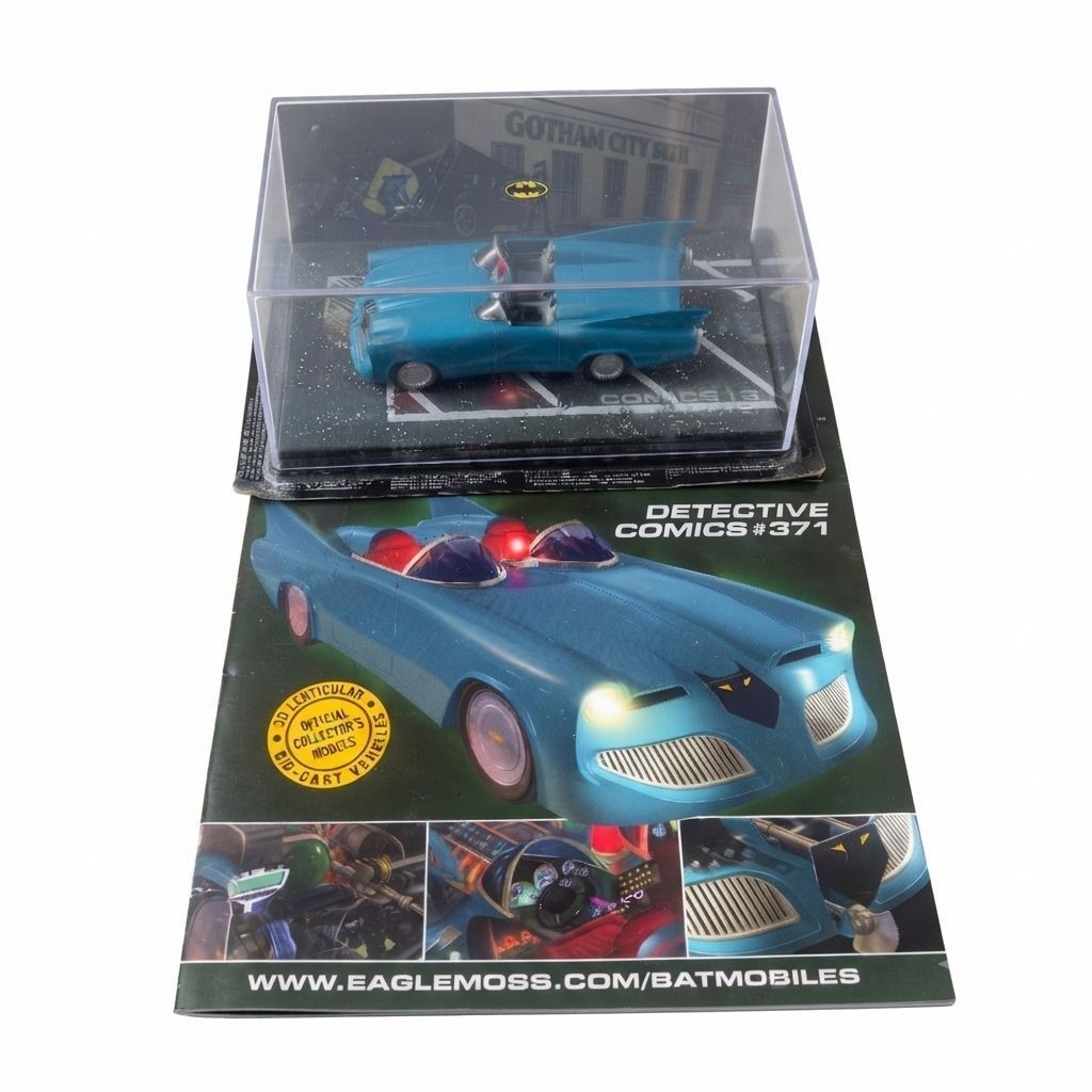 Diecast Batmobile Eaglemoss Skala 1:43 Batman Automobilia + Majalah (Detective Comics #377) 
