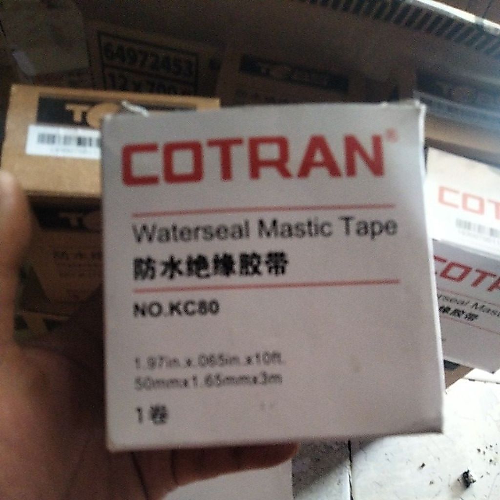 COTRAN KC80 TEBS 3M Rubber Mastic Tape Kedap Air Isolasi Kabel P waipa Hitam 1m 3m