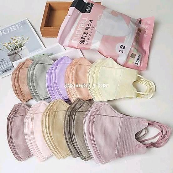 Masker duckbill wemaze warna pastel isi 50/duckbil mix warna/ masker soft non medis
