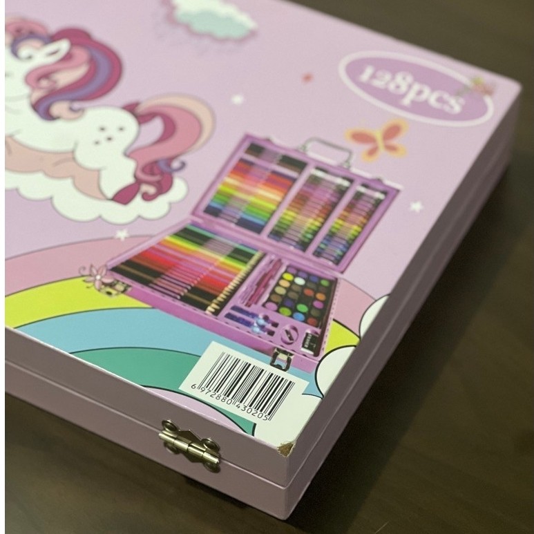 [EX DISPLAY] Crayon Warna Set 128pcs & 133pcs Koper Besi Pensil Menggambar Spidol Krayon Kuas Cat Ai