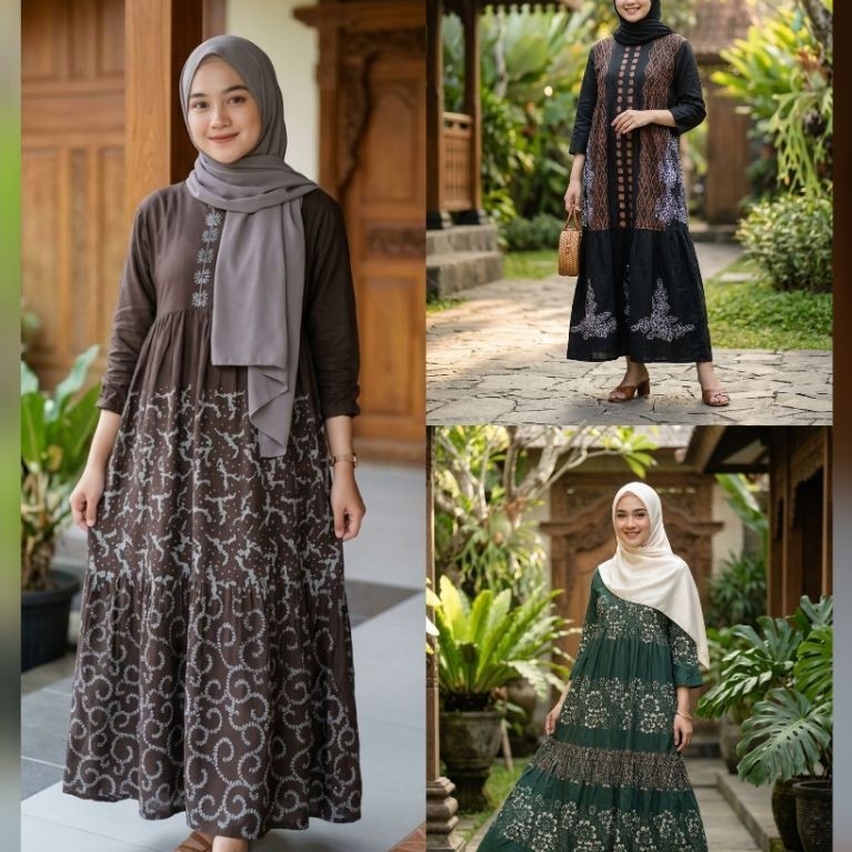 Daster lengan 3/4 daster lengan panjang  Daster Pekalongan daster batik daster kekinian daster terba