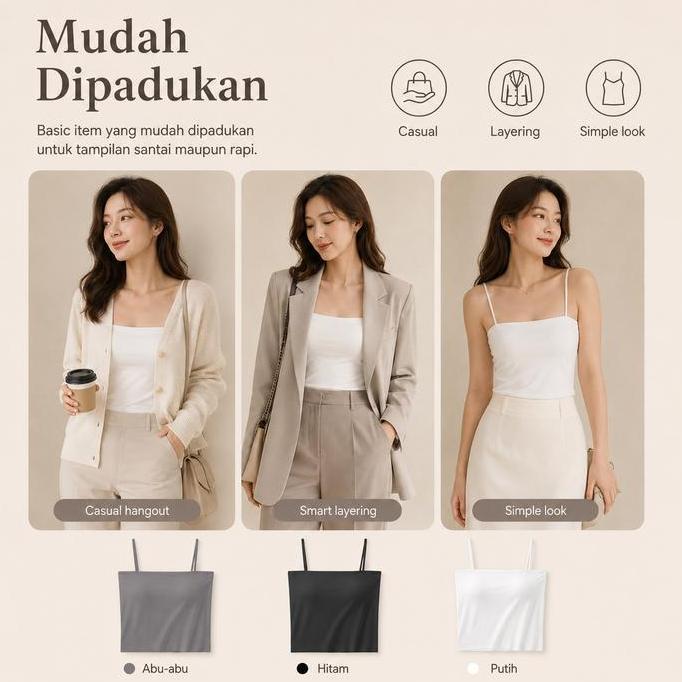 LOVII Camisole Tank Bra Spaghetti Tanktop (Square) TFS