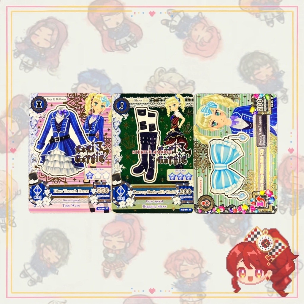 Aikatsu ID Ver Loli Gothic Blue Trench Stripe Normal Brand Card Set Yurika Todo