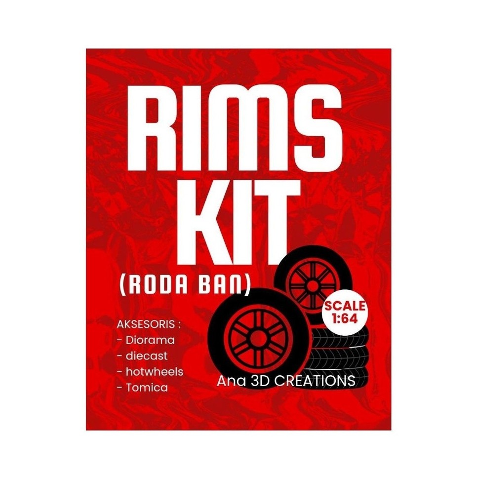 RODA _ BAN _RIMS KIT miniatur roda ban+ VELG  aksesoris diorama diecast hotwheels Tomica matchbox sk