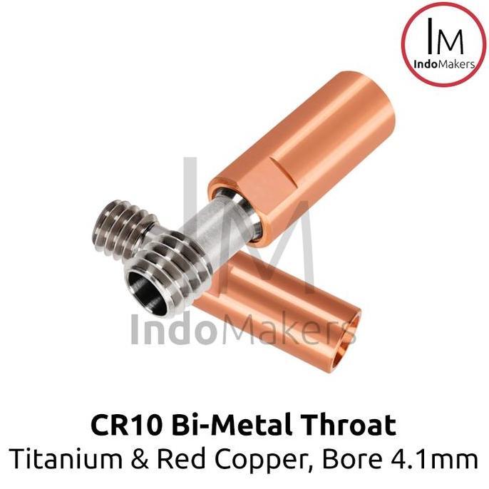 Cr10 / Ender3 Bi Metal Throat Straight-Through 4.1Mm Titanium Red Copper