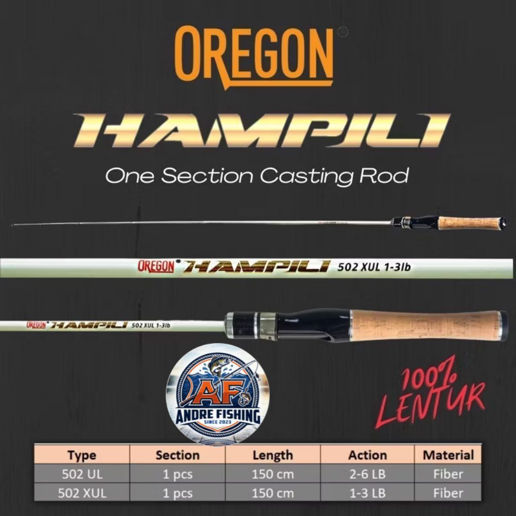 Joran Pancing Stream Oregon Hampili 150cm - Lentur dan Tahan Lama