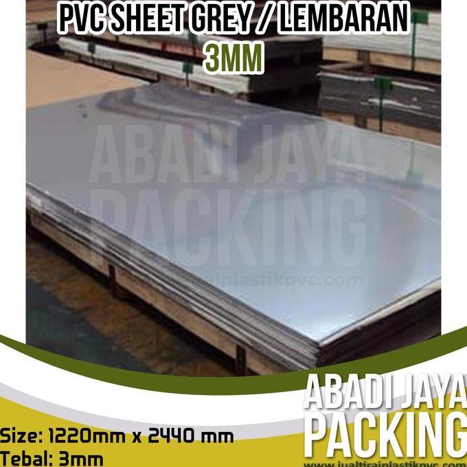 rovinamakumseller - pvc sheet grey 3mm / pvc abu abu lembaran 3mm