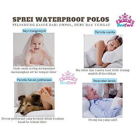 Kianaamall- Sprei Polos Waterproof Bedcare Alas Kasur Anti Air Anti Ompol Sprei Medis Sudut Karet