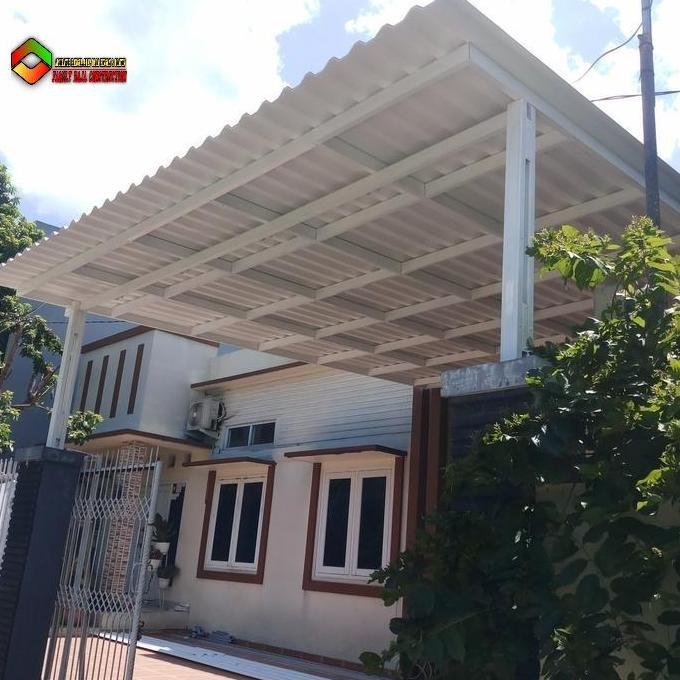 Fw5 Kanopi Baja Ringan Atap Upvc Doubel Layer 12Mm Anti Rayap Tahan Api & Cuaca, Rangka 0,75Mm Sni R
