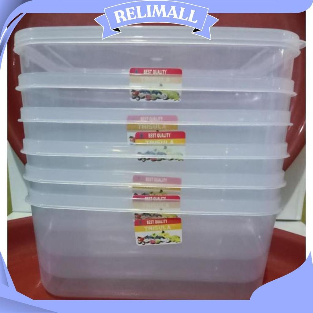 Toples Segi Plastik Bening 1800ml Kotak Makanan Best Seller