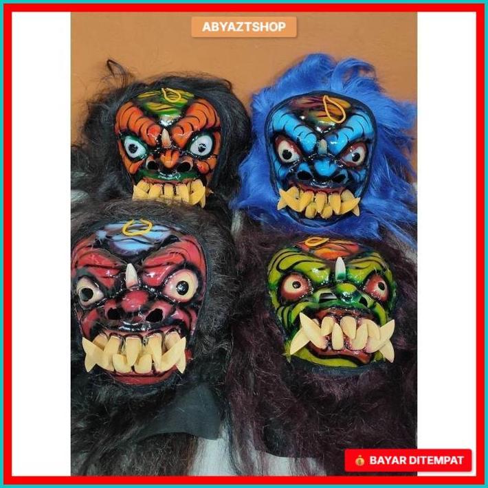 READY Topeng gedruk Buto Ijo / Topeng Gedruk Bahan Mika Topeng Rampak Buto