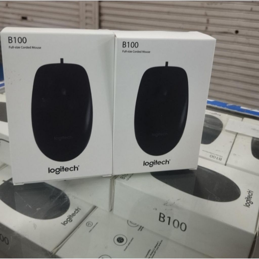 Mouse Logitech B100 hitam Kabel USB Panjang B 100