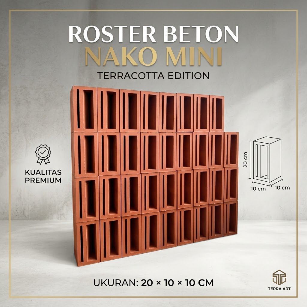 Roster beton motif nako mini | roster minimalis | roster lubang angin | Nako mini 20x10x10