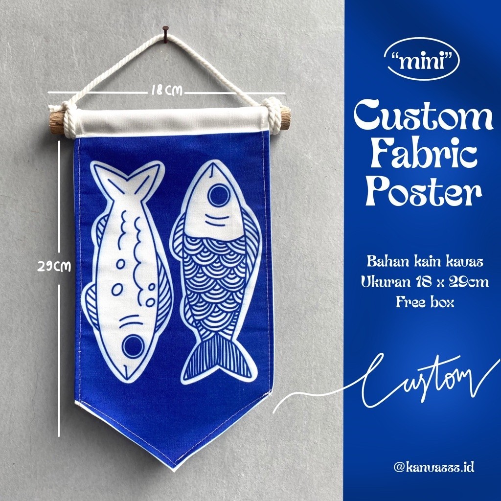 Custom Mini Fabric Poster/Mini Flag/Walldecor/Hiasan Dinding/Custom Mini Flag