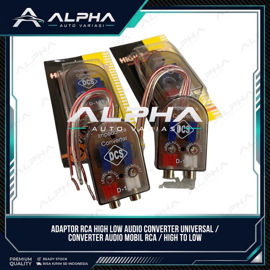 Adaptor RCA High Low Audio Converter Universal / Converter Audio Mobil RCA / High to Low