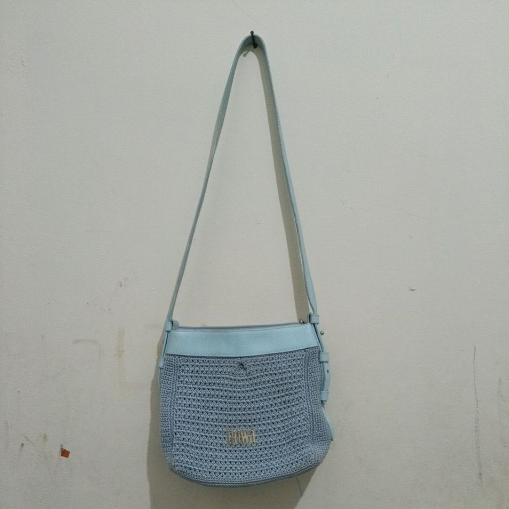 tas dowa crosbody rajut mix kukit asli preloved bekas second seken pl