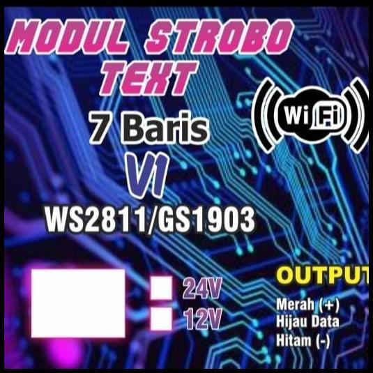 TERBARU MODUL STROBO RUNNING TEXT 7 BARIS V1 