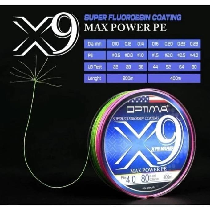Senar / Benang Pe Optima X9 400 Meter