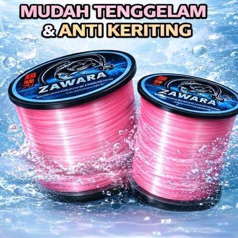 Senar pancing kuat anti keriting Pink Roll besar ZAWARA Fishingline