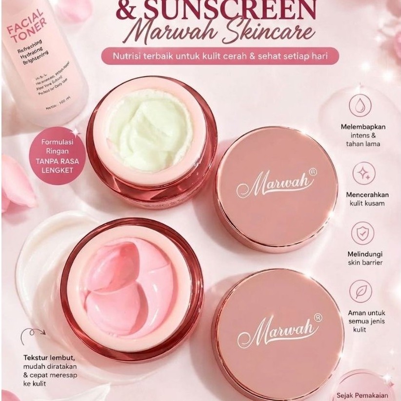 ECER NIGHT CREAM BPOM MARWAH SKINCARE TREATMENT promo krim malam dari marwah banyak varian platinum 