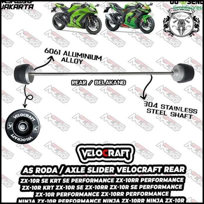 As Roda / Axle Slider Velocraft As Roda Rear / Belakang K006  Kawasaki K006 Zx-10R Zx10 R Zx10R Zx 1