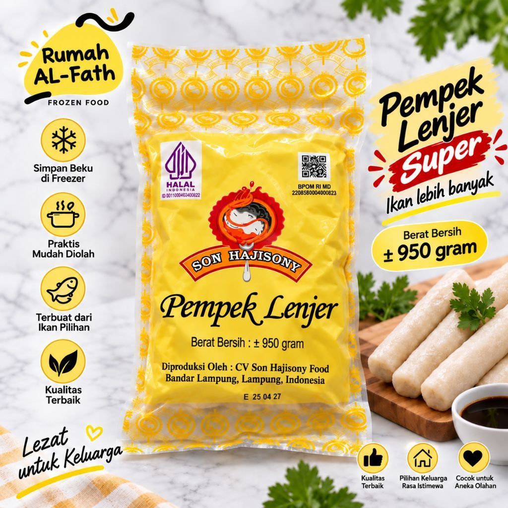 Pempek Palembang Lenjer Super / Premium 950 gram by Bakso Son H. Sony Lampung