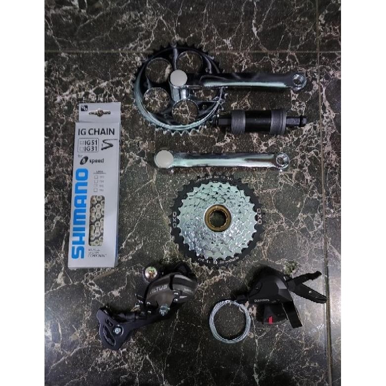 hutayaproject groupset shimano 6 7 8 9 speed altus m370 alivio m4000 ulir drat freewheel kalcer with