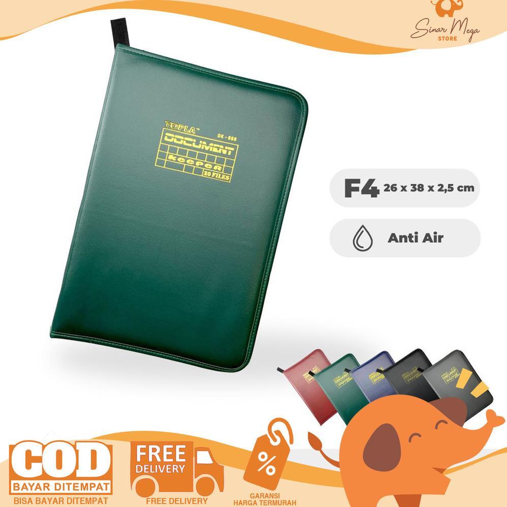TOPLA Document Keeper File DK-888 Zipper Kulit F4 - Folder Map 20/40/60 Map Dokumen Ijazah Murah