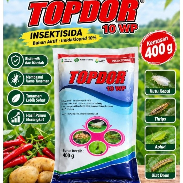 TOPDOR 10WP 400gr insektisida bahan aktif Imidakloprid