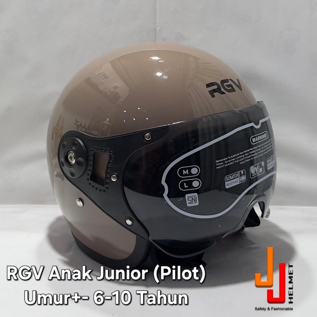 Helm RGV JUNIOR Solid / Polos (Pilot). 6 - 10 Tahun