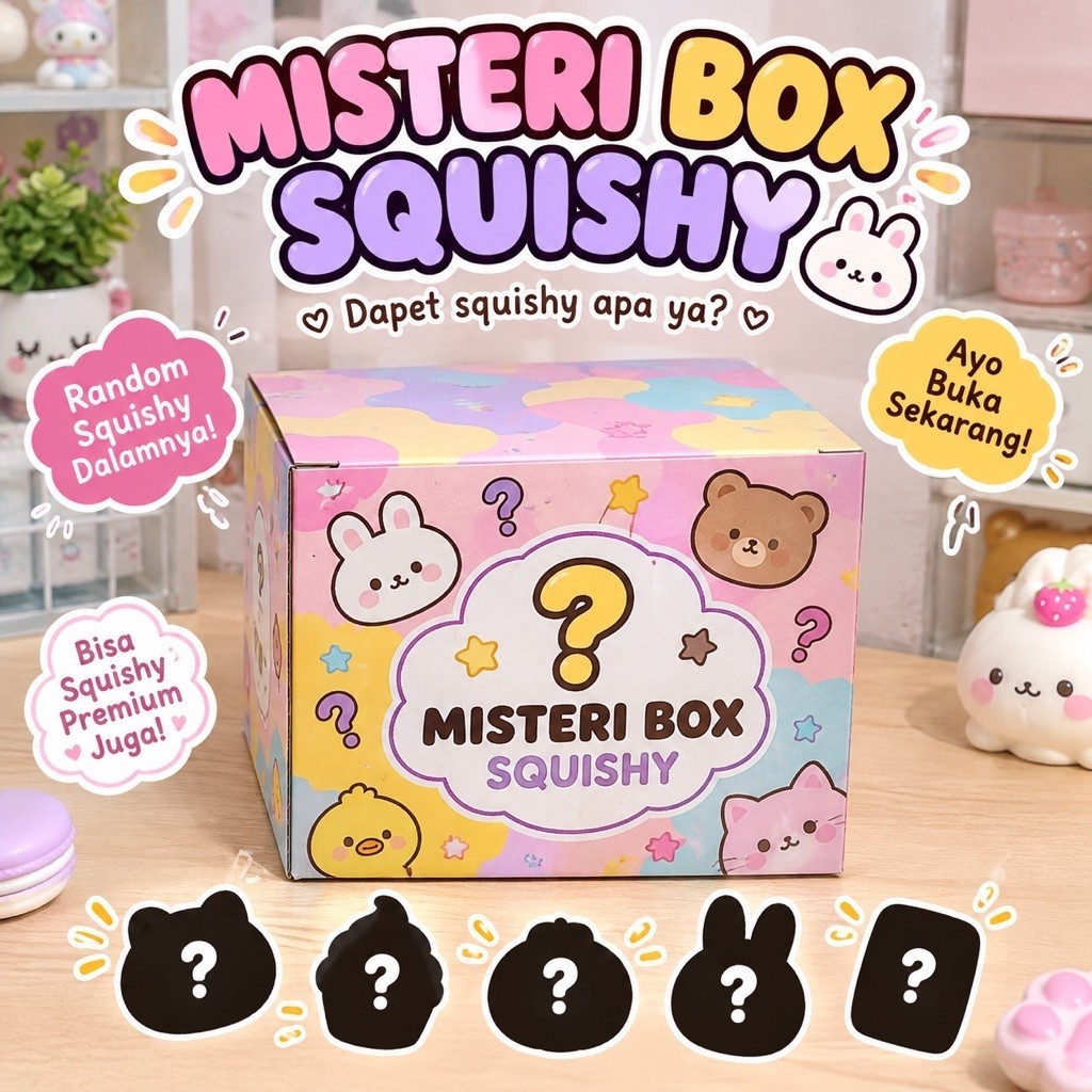 Misteri box squishy-mainan random-mainan edukasi-kejutan squishy-blind box squishy