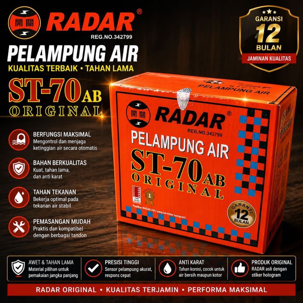 Radar Toren Radar Otomatis Tandon Air Pelampung Original