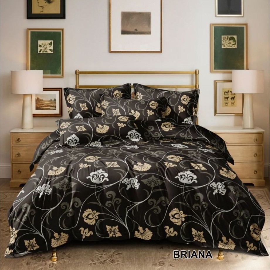 Sprei Estetik Motif Daun Bunga Fitted Kuat