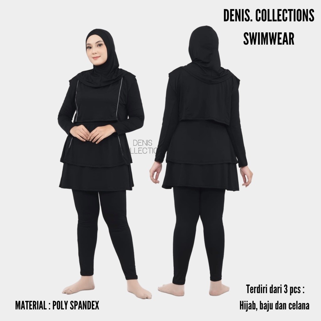 SQUATIDENT Swimwear ET03- Baju renang muslimah syari dewasa wanita muslim perempuan swimwear hijab