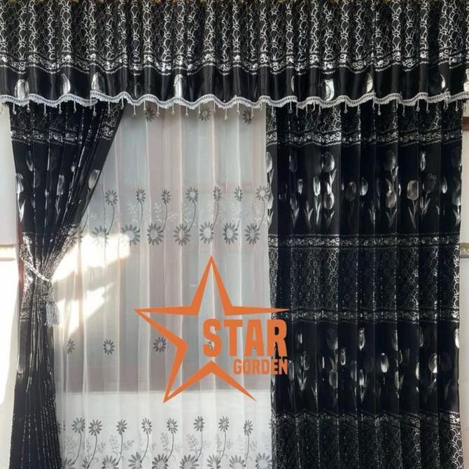 Gorden Blackout Tebal model Poni pisah Korden Pintu Jendela