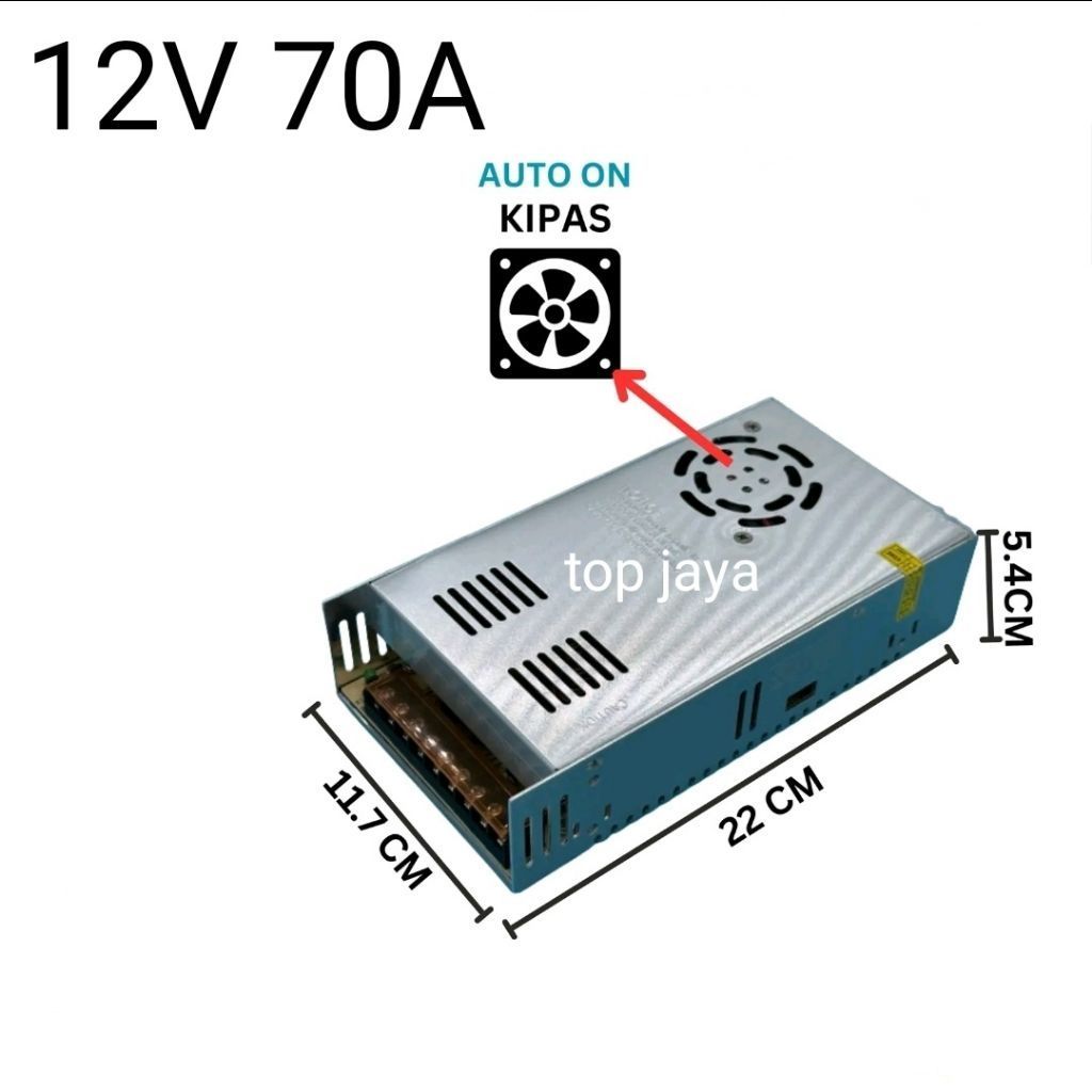 Power Top Jaya Supply 12v 70A FULL POWER GARANSI