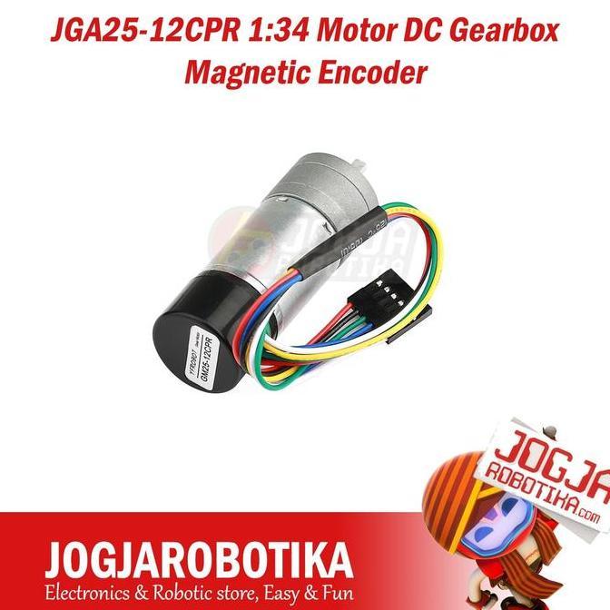 JGA25-12CPR 1:34 MOTOR DC GEARBOX MAGNETIC ENCODER