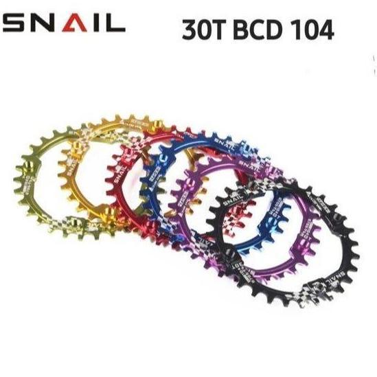 Snail Chainring 30T BCD 104 Round Chain ring Crank Sepeda narrow Wide