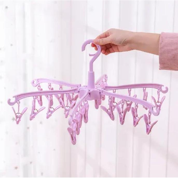 Jemuran 24 Jepitan  Gantungan Jepit Jemur Kaos Kaki CD Bra Anak Hanger