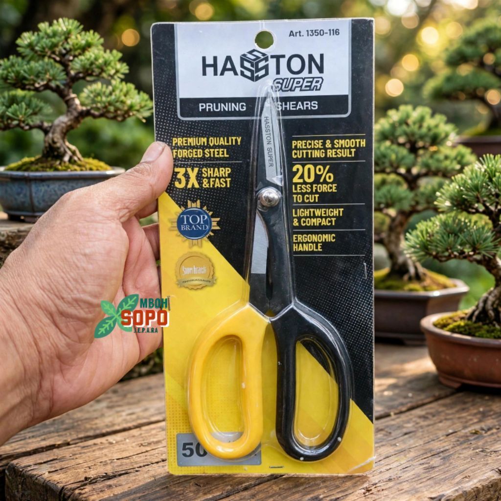 Alat Bonsai , Gunting Pruning Hasston Prohex, gagang Kuning Hitam, Hasston Super 116
