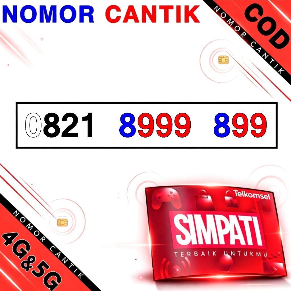 KARTU PERDANA TELKOMSEL CANTIK - NOMOR CANTIK SIMPATI 11 DIGIT 8999 899