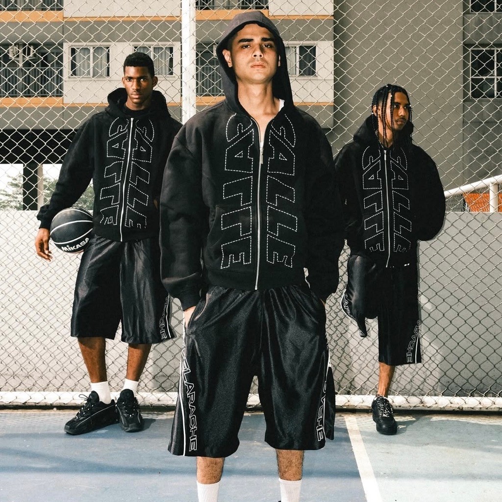[ORIGINAL 100%] CALLE September Collection//CALLE X SVG//Calle de Larache Zipp Hoodie Black//Pink//B