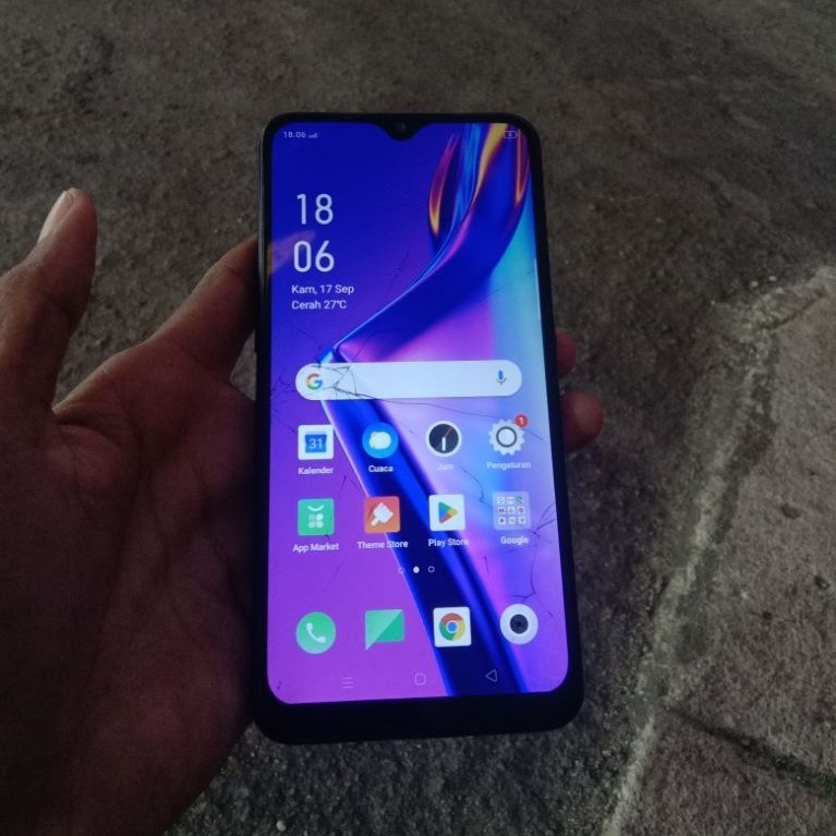 handphone bekas opo a12 ram 4/64gb minus