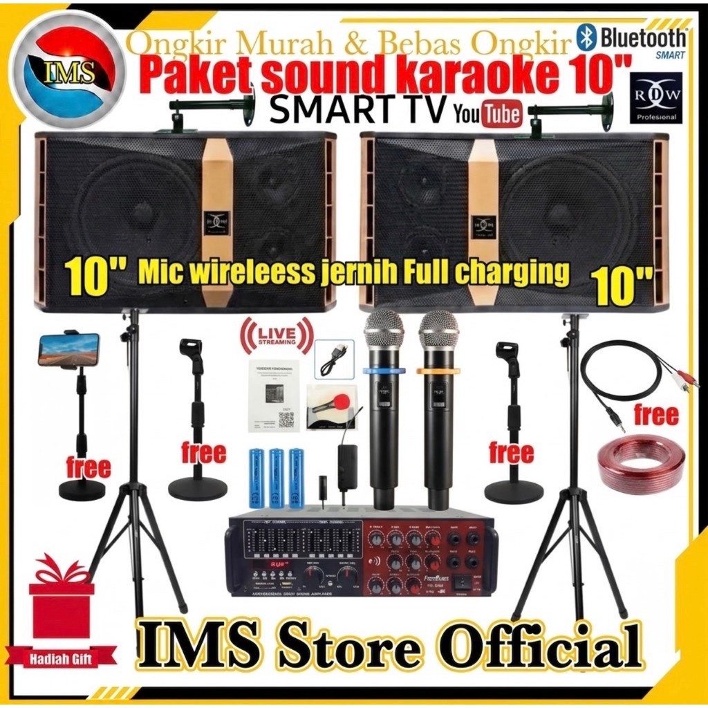 Speaker pasif Karaoke RDw-Winner10pro sepasang Stereo LR Original