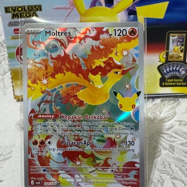 Moltres 132/130 ar 30th celebration ma6 pokemon indonesia
