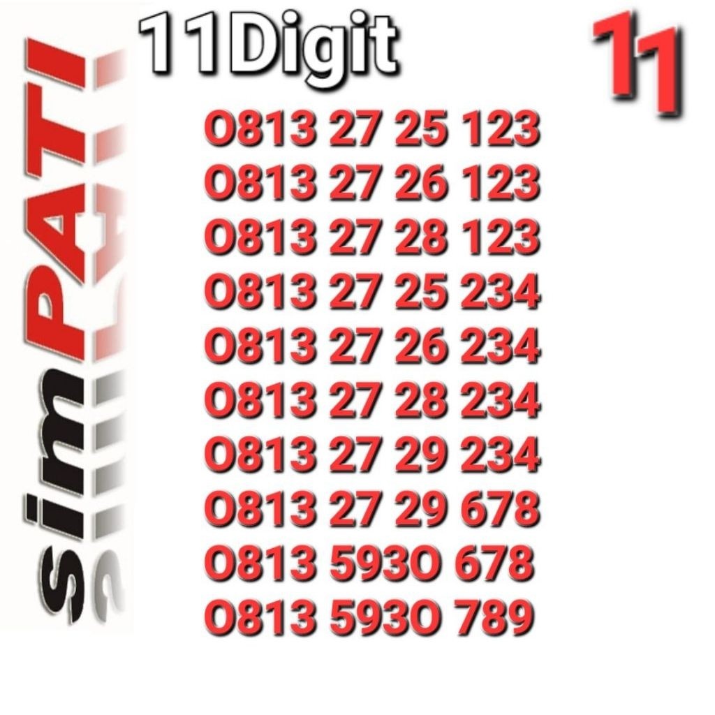 NOMOR SIMPATI 11DIGIT 7171 - 7272 - 123