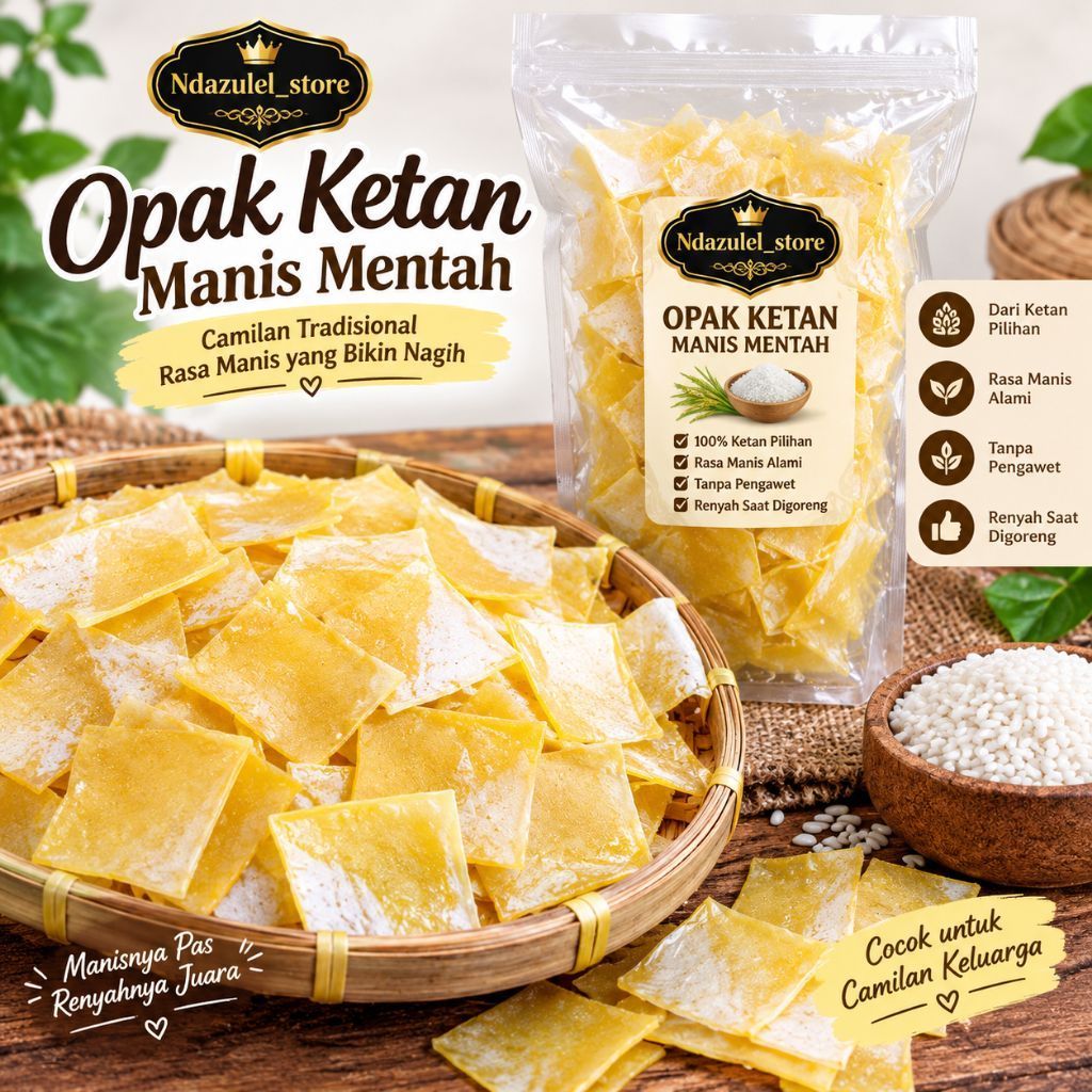 Opak Ketan Mentah Manis Opak Ketan Asli Opak Tradisional Khas Banten