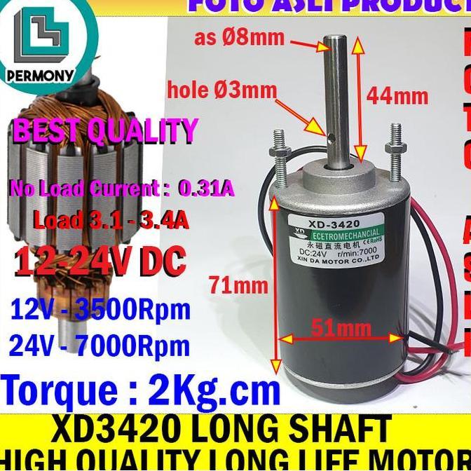 XD3420 MOTOR XD-3420 HIGH QUALITY LONG SHAFT AXIS 3420 DINAMO