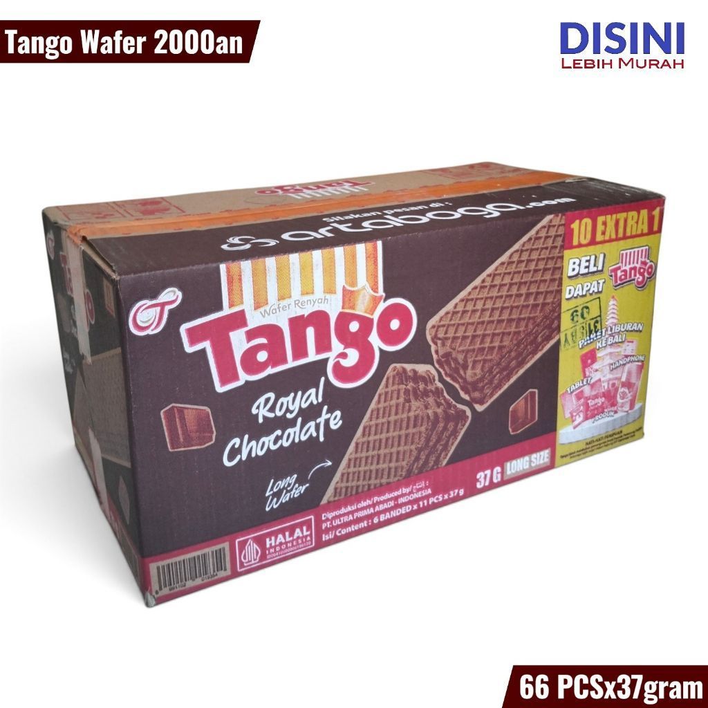 [1 Karton] Tango wafer 37 gram | Tango 2000an | isi 66 pcs/karton