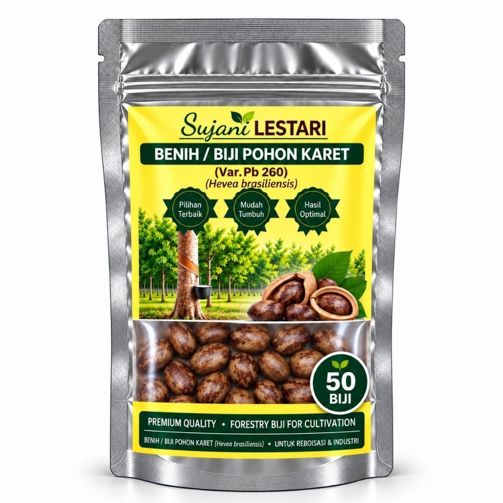 Benih Pohon Karet (Var.Pb 260)|50 Biji,Siap Semai - SUJANI LESTARI